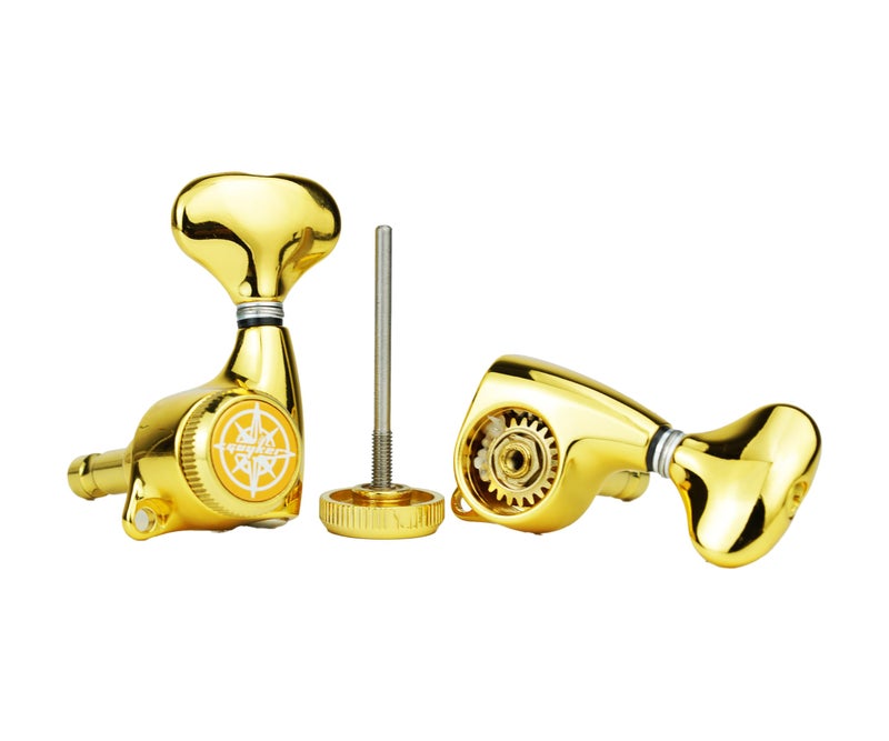 Guyker Guitar Locking Tuners (3L + 3R) - 1:21 Lock String Tuning Key Pegs Machine Head Set Replacement for ST TL SG LP Style Electric, Folk or Acoustic Guitars â€“ Gold - Image 5